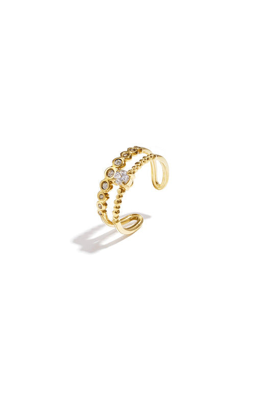 Stainless Steel Gemstone Rings irregular shape Simple Daily Simple Series Women's jewelry