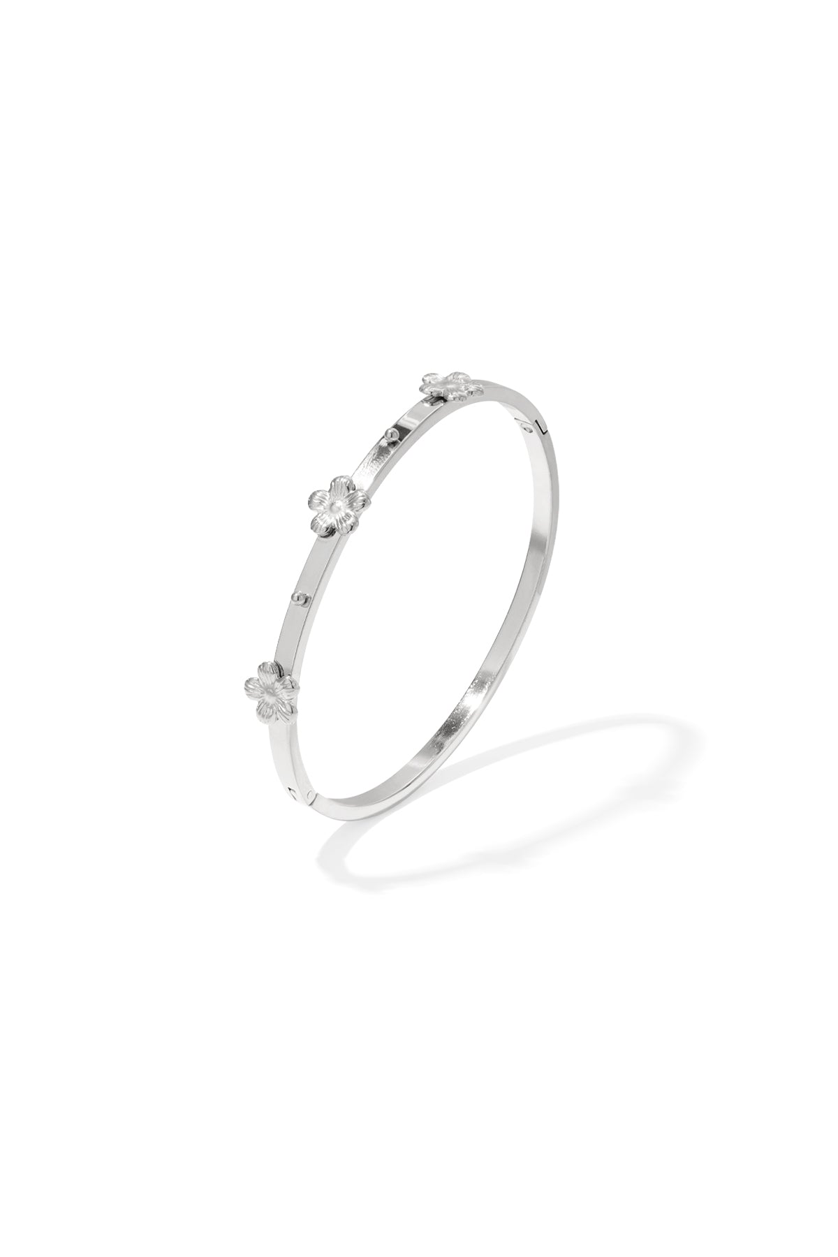 Stainless Steel Bangles Flower Casual Daily Simple Series Women's jewelry