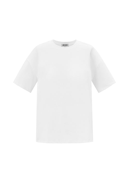 Cotton Knitted Women's T-shirt Casual Solid Color