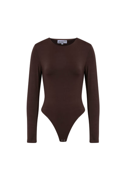 Knitted Nylon Shapewear Bodysuit Basic Solid Color