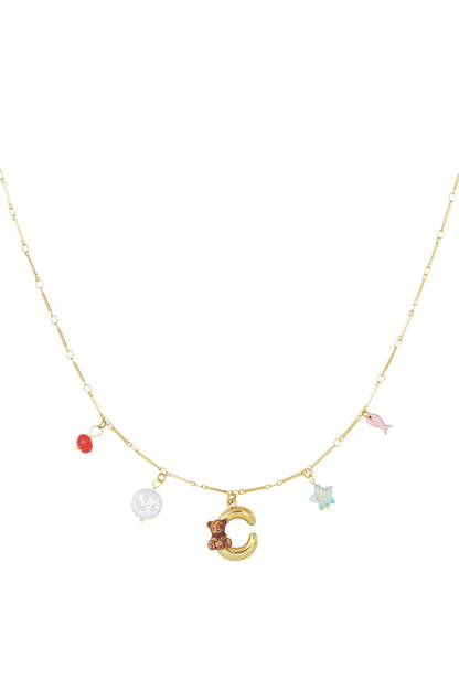 Happy Initials necklace with charms