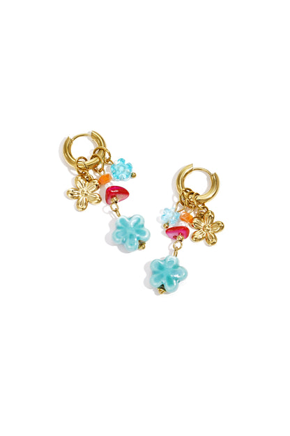 Stainless Steel Drop Earrings Flower Casual Daily Romantic Series Women's jewelry