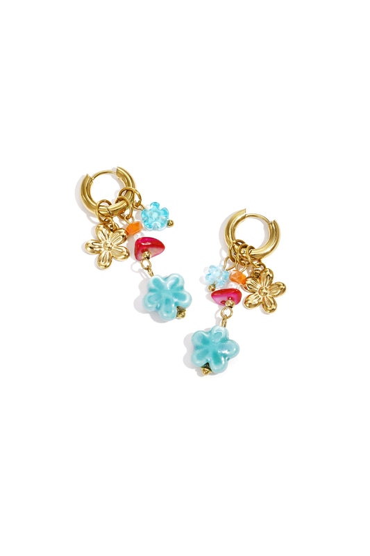 Stainless Steel Drop Earrings Flower Casual Daily Romantic Series Women's jewelry