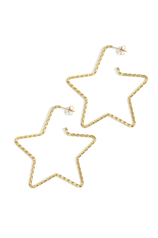 Stainless Steel Hoop Earrings Star Casual Daily Simple Series Women's jewelry
