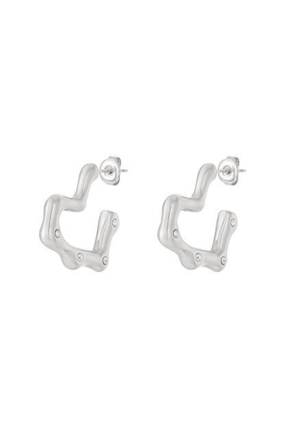 Stainless Steel Hoop Earrings Heart Daily Daily  Women's jewelry