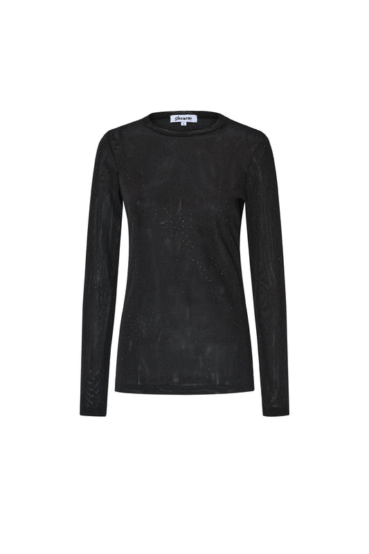 Woven Polyester Long Sleeve Top Sheer Sexy
