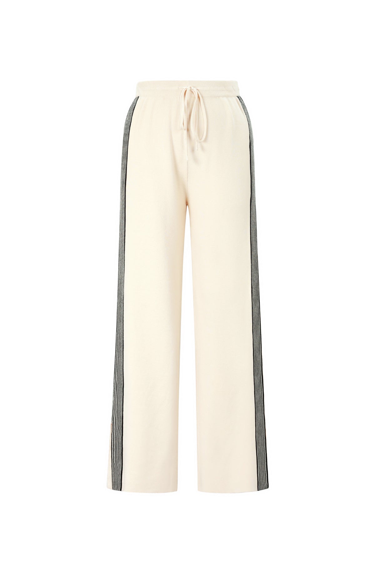 Knitted trousers with stripes