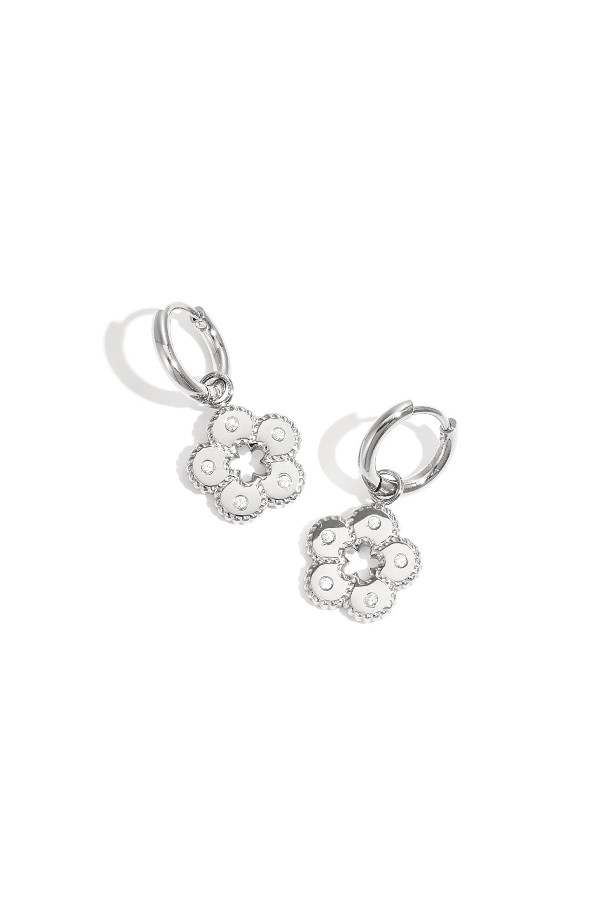 Stainless Steel Drop Earrings Flower Simple Daily Simple Series Women's jewelry