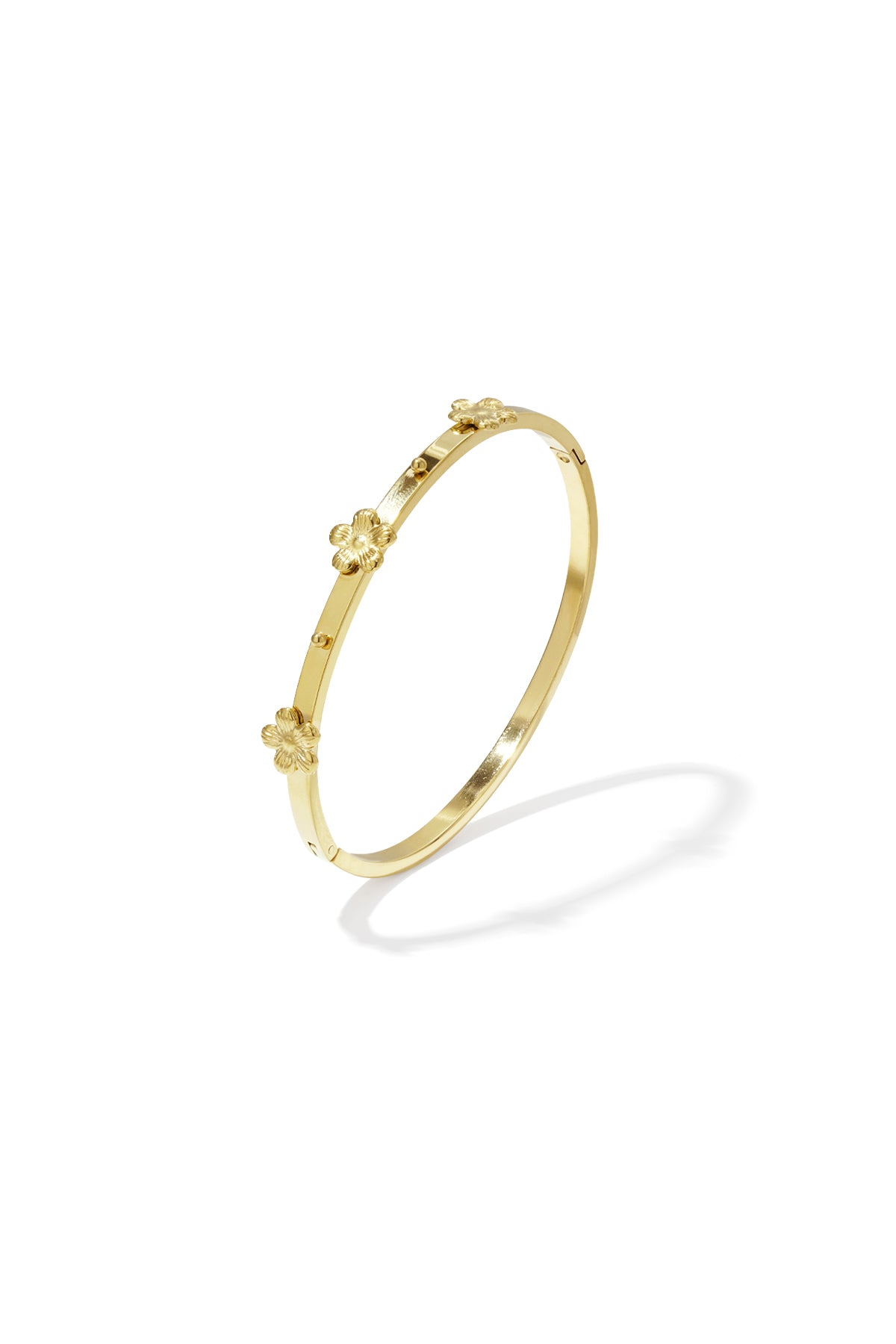 Stainless Steel Bangles Flower Casual Daily Simple Series Women's jewelry