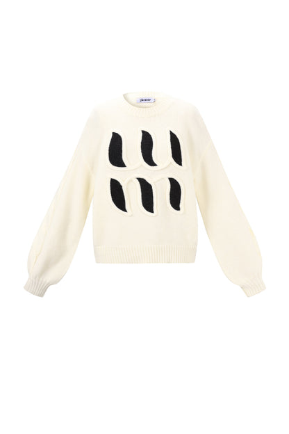 Knitted Polyester Fiber Women's Knit Sweaters Casual Letters