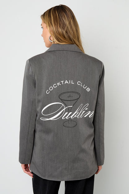 Woven Polyester Fiber Women's Suit Jacket Elegant Letters