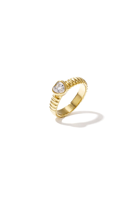 Stainless Steel Gemstone Rings Heart Simple Daily Simple Series Women's jewelry