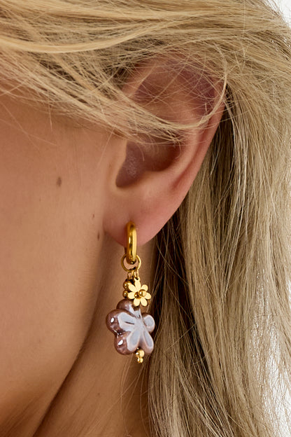 Stainless Steel Drop Earrings Flower Daily Daily Simple Series Women's jewelry