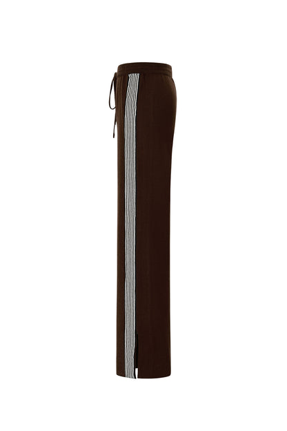 Knitted trousers with stripes