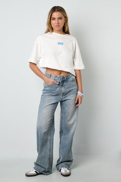 Cotton Knitted Women's T-shirt Casual Letters
