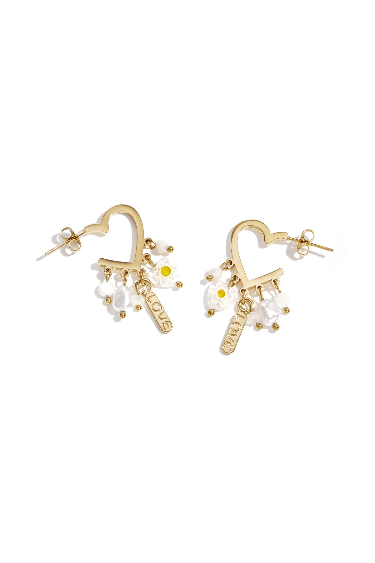 Stainless Steel Drop Earrings Heart Sweet Daily Romantic Series Women's jewelry