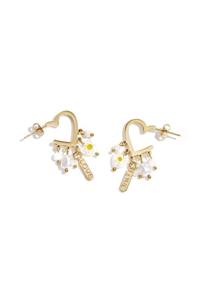 Stainless Steel Drop Earrings Heart Sweet Daily Romantic Series Women's jewelry