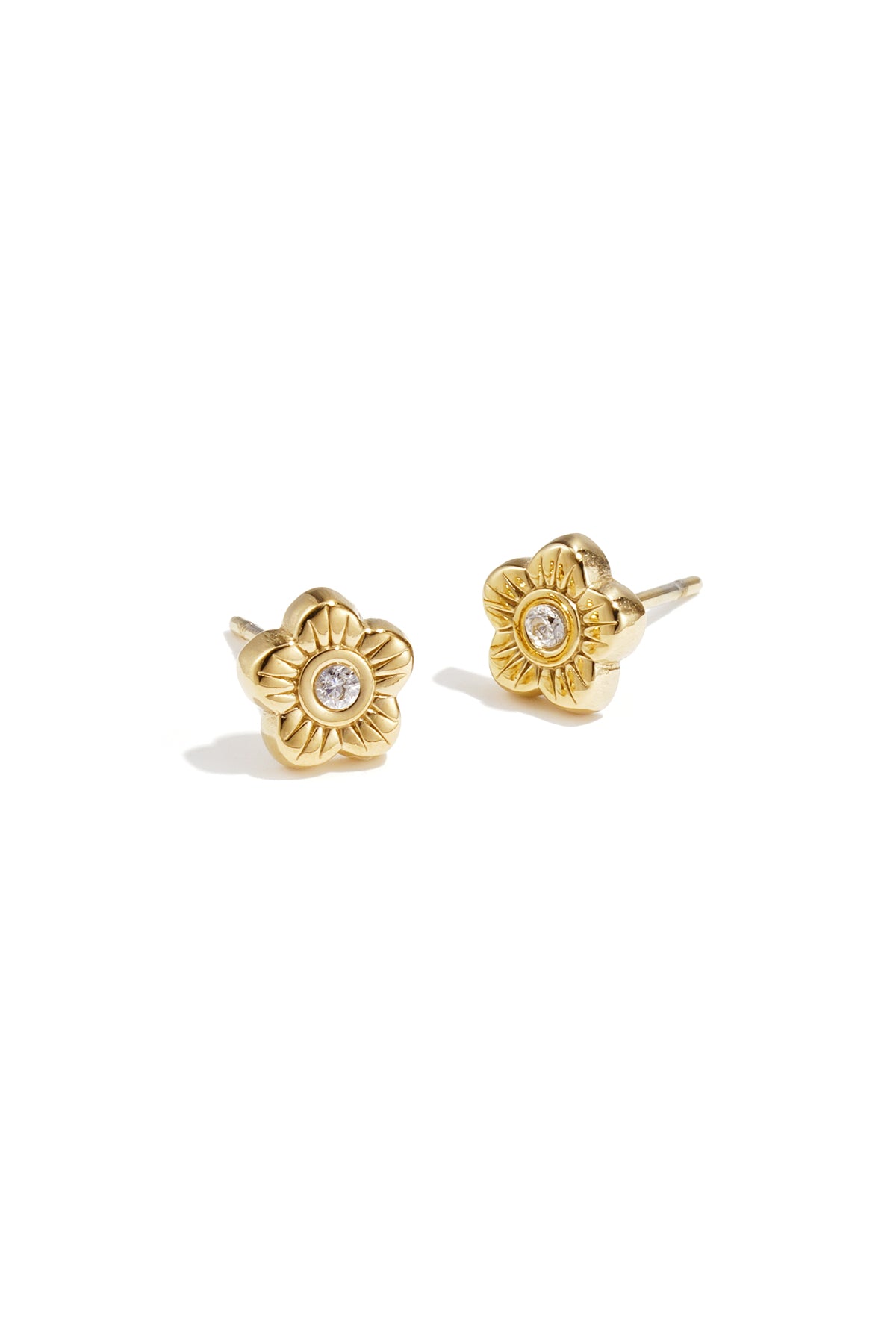 Ear studs flower - Silver Color color