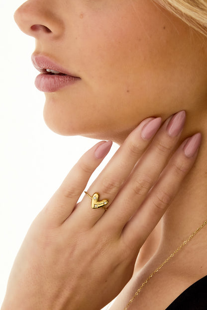 Stainless Steel Statement Rings Heart Casual Daily Simple Series Women's jewelry