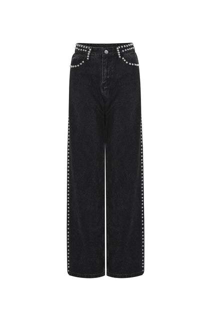 Woven Cotton Women's Straight Leg Pants Street Solid Color