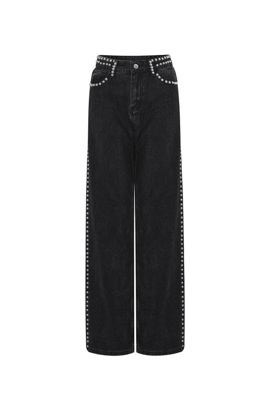 Woven Cotton Women's Straight Leg Pants Street Solid Color