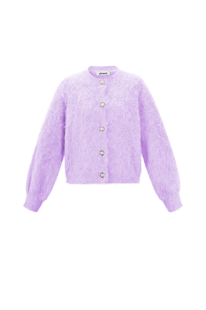 Knitted Polyester Fiber Women's Knit Cardigan Casual Solid Color
