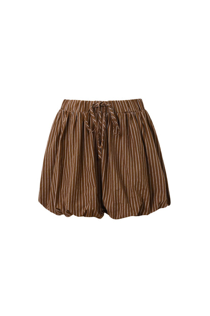 Woven Cotton Women's Shorts Casual Stripes