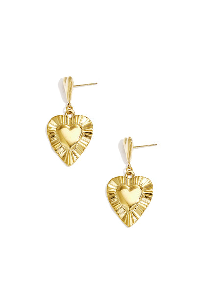 Stainless Steel Drop Earrings Heart Simple Daily Simple Series Women's jewelry