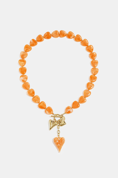 Stainless Steel Beaded Necklaces Heart Casual Daily Romantic Series Women's jewelry