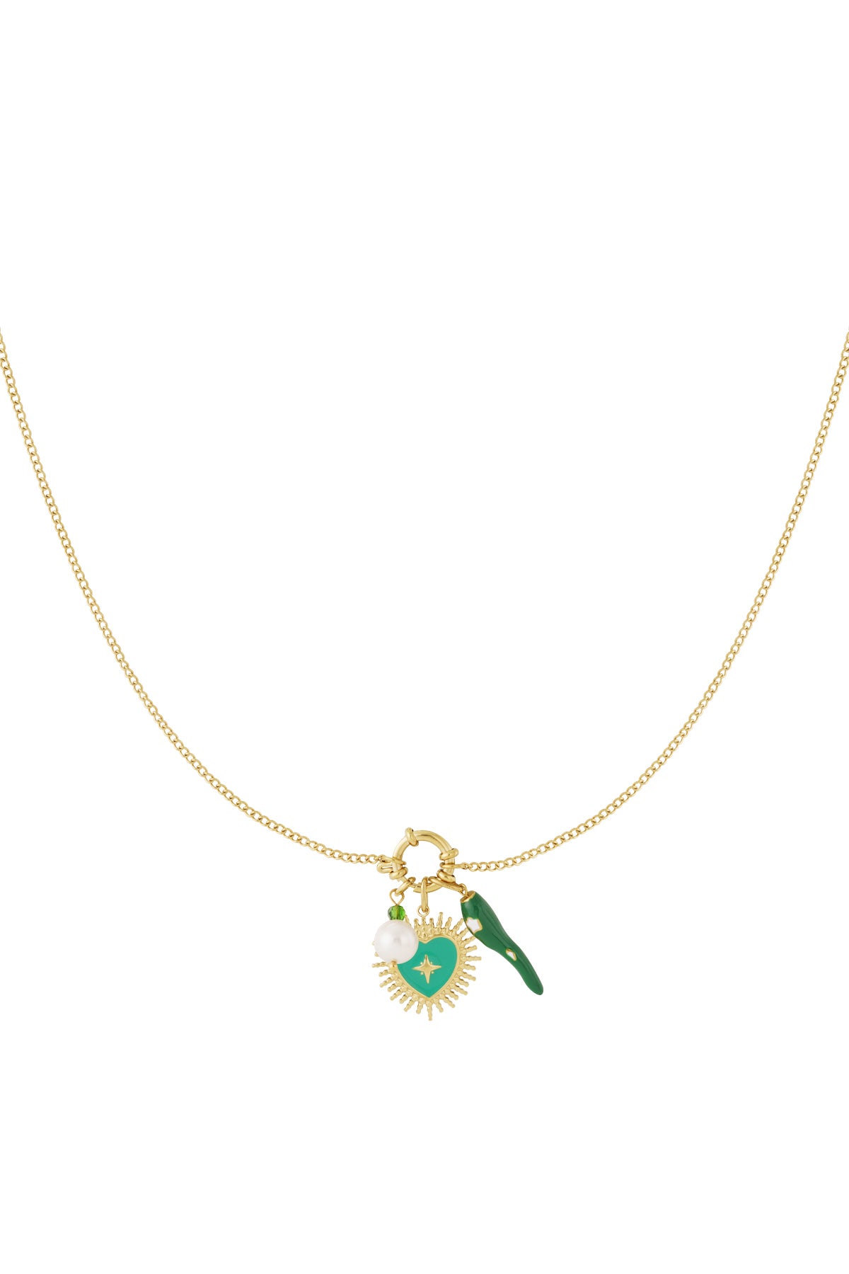 Green heart DIY necklace